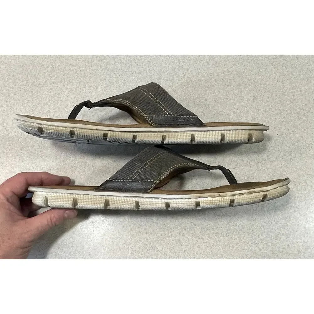 BORN Brown Leather Thong Flip Flop Sandals Men’s Size 14/47 Sandal Casual Shoes